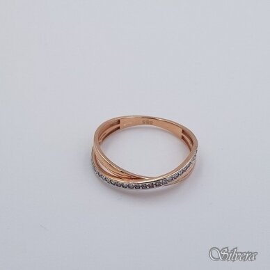 Auksinis žiedas su cirkoniais AZ631; 18 mm 1