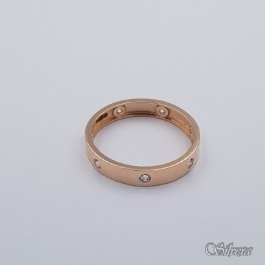 Auksinis žiedas su cirkoniais AZ640; 16,5 mm 1