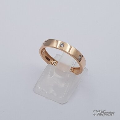 Auksinis žiedas su cirkoniais AZ640; 18 mm
