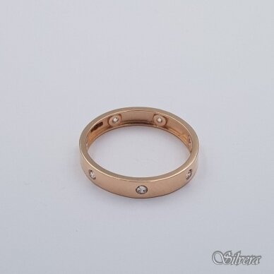 Auksinis žiedas su cirkoniais AZ640; 19 mm 1