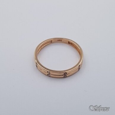 Auksinis žiedas su cirkoniais AZ648; 15,5 mm 1