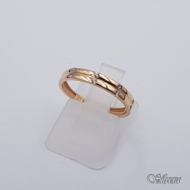 Auksinis žiedas su cirkoniais AZ648; 16 mm