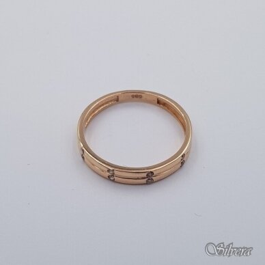 Auksinis žiedas su cirkoniais AZ648; 16 mm 1