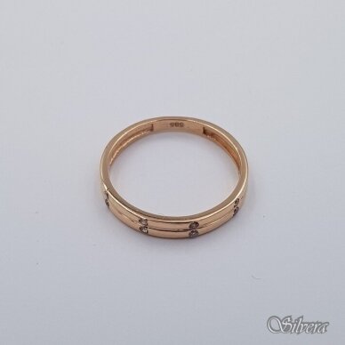 Auksinis žiedas su cirkoniais AZ648; 16,5 mm 1