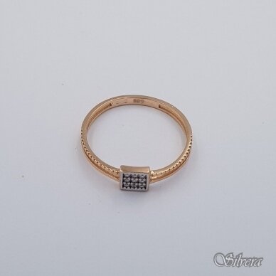 Auksinis žiedas su cirkoniais AZ649; 16,5 mm 1