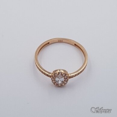 Auksinis žiedas su cirkoniais AZ650; 16 mm 1