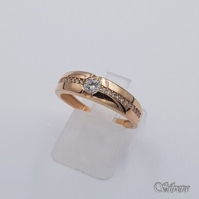 Auksinis žiedas su cirkoniais AZ655; 18,5 mm