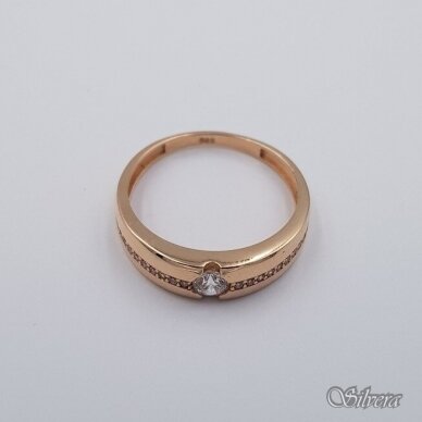Auksinis žiedas su cirkoniais AZ655; 18,5 mm 1