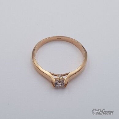 Auksinis žiedas su cirkoniais AZ657; 17,5 mm 1