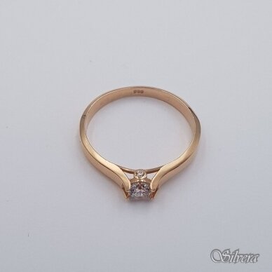 Auksinis žiedas su cirkoniais AZ657; 18,5 mm 1