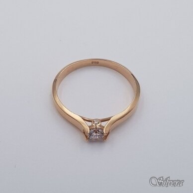 Auksinis žiedas su cirkoniais AZ657; 19 mm 1