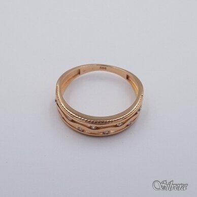 Auksinis žiedas su cirkoniais AZ661; 18,5 mm 1
