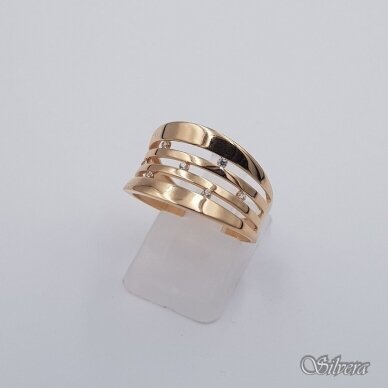 Auksinis žiedas su cirkoniais AZ662; 17 mm