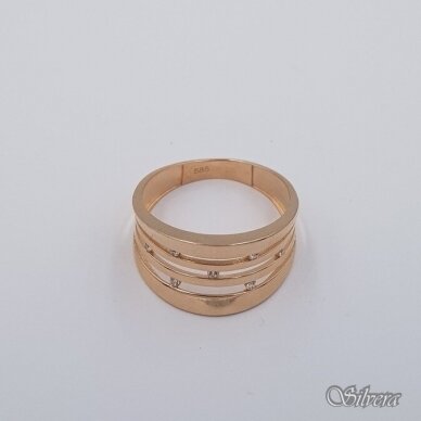 Auksinis žiedas su cirkoniais AZ662; 18 mm 1
