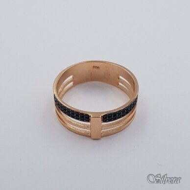 Auksinis žiedas su cirkoniais AZ664; 19 mm 1