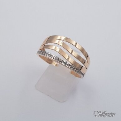 Auksinis žiedas su cirkoniais AZ670; 20,5  mm