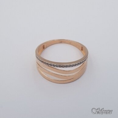 Auksinis žiedas su cirkoniais AZ670; 20,5  mm 1