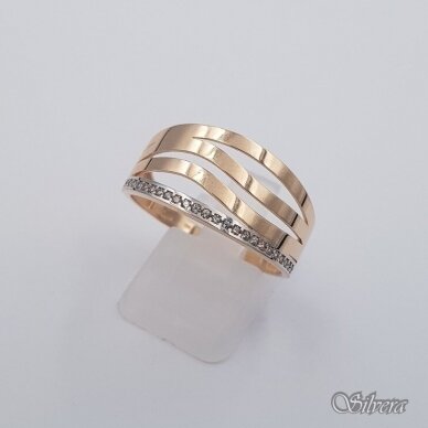 Auksinis žiedas su cirkoniais AZ670; 22 mm