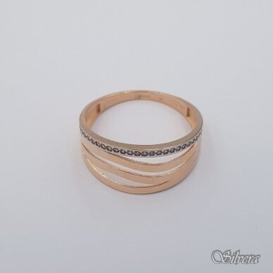 Auksinis žiedas su cirkoniais AZ670; 22 mm 1