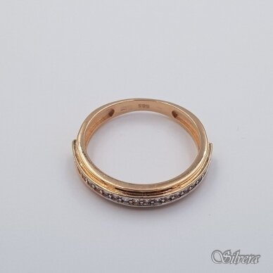 Auksinis žiedas su cirkoniais AZ677; 17,5 mm 1