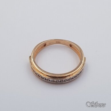 Auksinis žiedas su cirkoniais AZ677; 19 mm 1