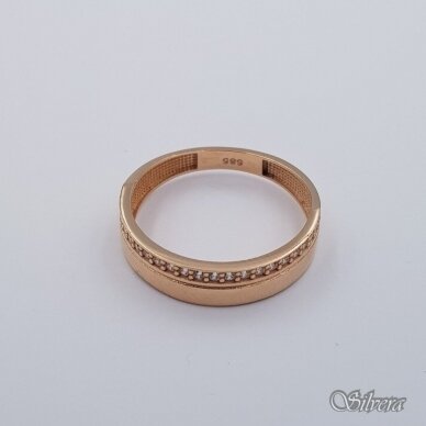 Auksinis žiedas su cirkoniais AZ678; 19 mm 1