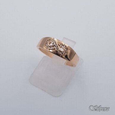 Auksinis žiedas su cirkoniais AZ682; 18 mm