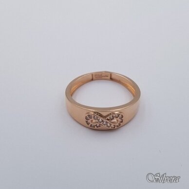 Auksinis žiedas su cirkoniais AZ682; 18 mm 1