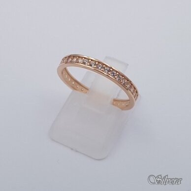 Auksinis žiedas su cirkoniais AZ714; 16,5 mm