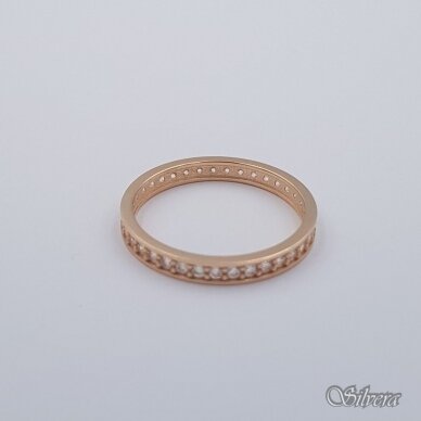 Auksinis žiedas su cirkoniais AZ714; 17 mm 1