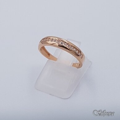 Auksinis žiedas su cirkoniais AZ87; 17 mm