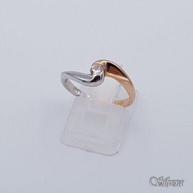 Auksinis žiedas su cirkoniu AZ106; 17,5 mm