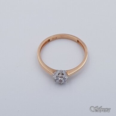 Auksinis žiedas su cirkoniu AZ108; 17,5 mm 1