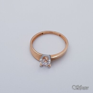 Auksinis žiedas su cirkoniu AZ110; 17,5 mm