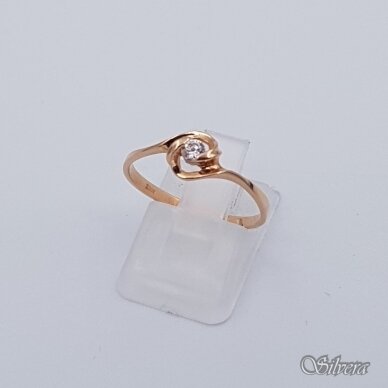 Auksinis žiedas su cirkoniu AZ118; 18 mm