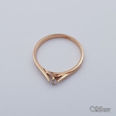 Auksinis žiedas su cirkoniu AZ119; 18 mm