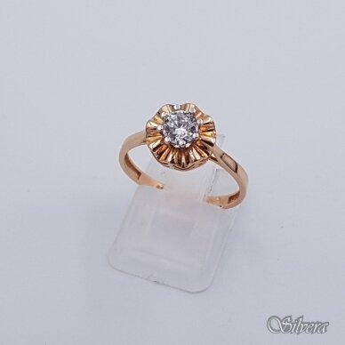 Auksinis žiedas su cirkoniu AZ123; 18 mm