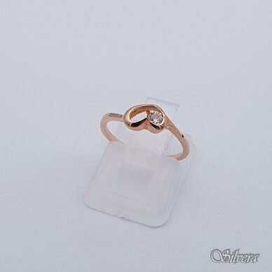 Auksinis žiedas su cirkoniu AZ222; 15,5 mm