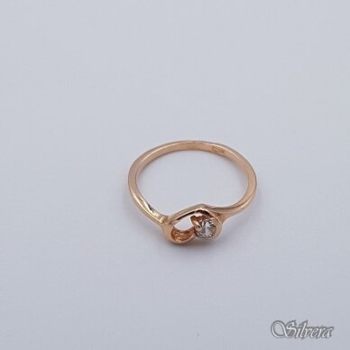 Auksinis žiedas su cirkoniu AZ222; 15,5 mm 1