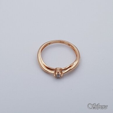 Auksinis žiedas su cirkoniu AZ225; 15,5 mm 1