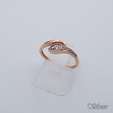 Auksinis žiedas su cirkoniu AZ241; 16,5 mm