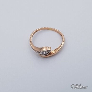 Auksinis žiedas su cirkoniu AZ241; 16,5 mm 1