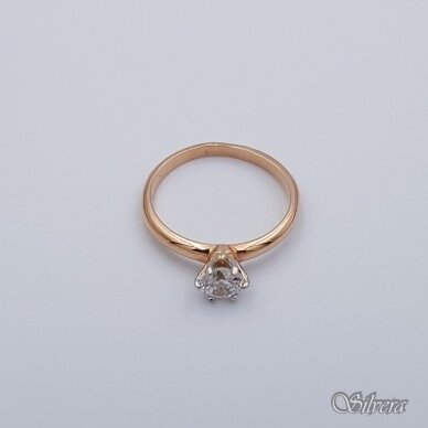 Auksinis žiedas su cirkoniu AZ250; 16,5 mm