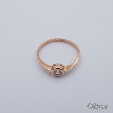 Auksinis žiedas su cirkoniu AZ253; 16,5 mm 1