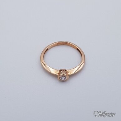 Auksinis žiedas su cirkoniu AZ254; 16,5 mm