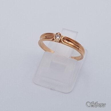 Auksinis žiedas su cirkoniu AZ309; 16,5 mm