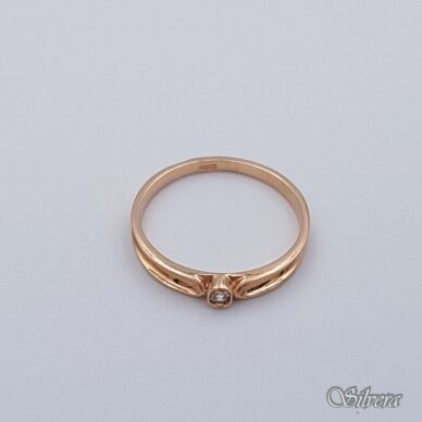 Auksinis žiedas su cirkoniu AZ309; 16,5 mm 1