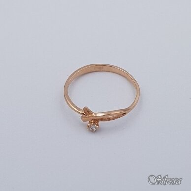 Auksinis žiedas su cirkoniu AZ315; 16,5 mm