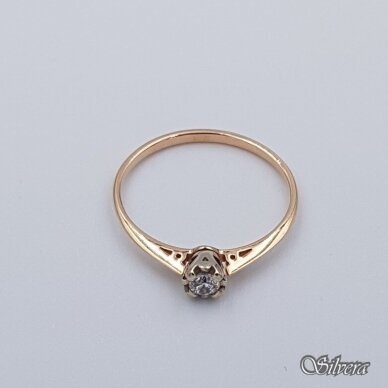 Auksinis žiedas su cirkoniu AZ346; 17,5 mm