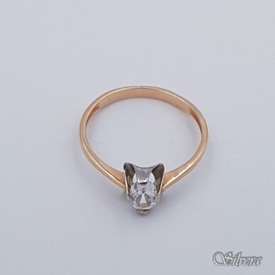 Auksinis žiedas su cirkoniu AZ354; 17,5 mm
